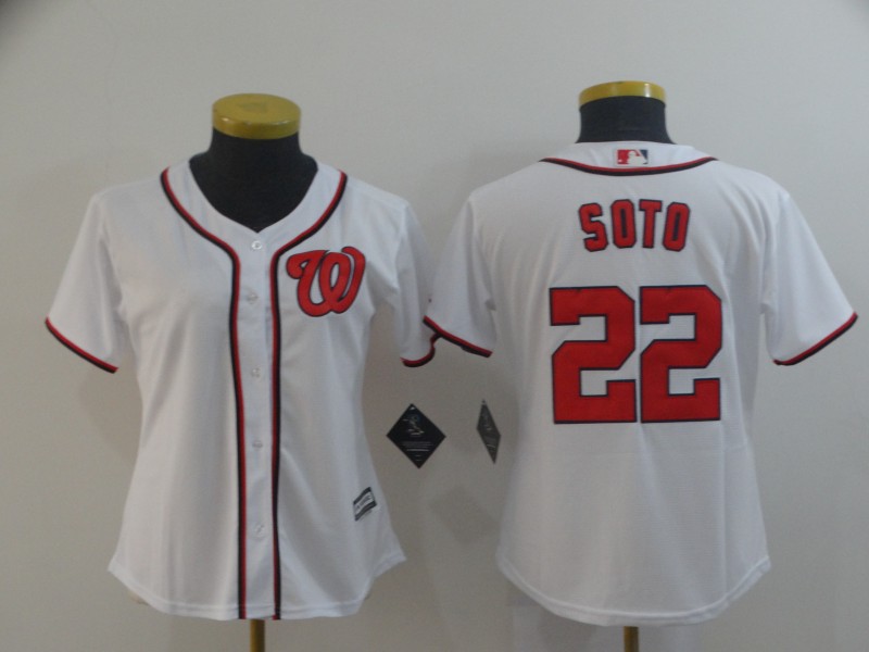 Washington Nationals #22 Juan Soto White Stitched MLB Jersey(Run Small)